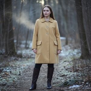 Elevenses by Anthropologie mustard yellow peacoat size 6